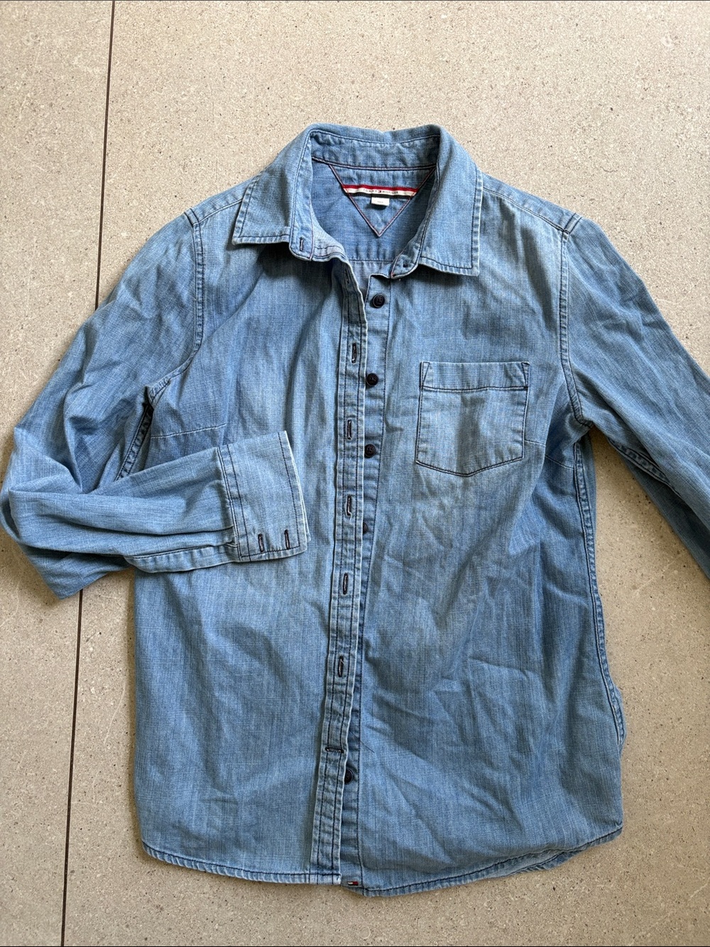 Tommy Hilfiger blue Jean chambray button down collared shirt